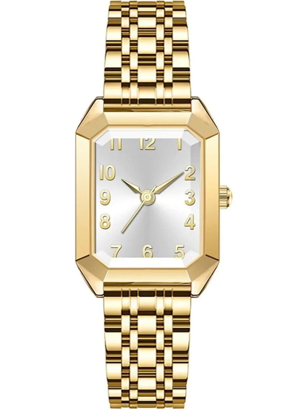 Women's Gold Vintage Roman/Arabic Numeral Dial Adjustable Alloy Bracelet Watch